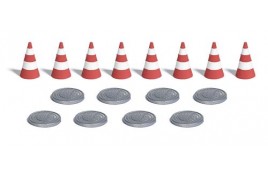 8 Traffic Cones & 8 Manhole Covers HO/OO Scale